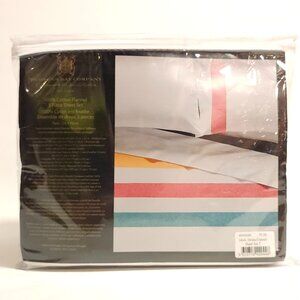 Hudson’s Bay Stripes Flannel Twin Bed Sheet Set, White BNIP Sealed